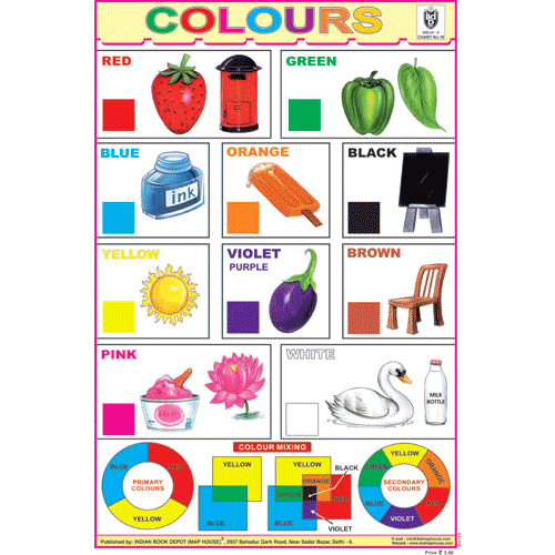 COLOURS CHART CHART SIZE 12X18 (INCHS) 300GSM ARTCARD - Indian Book Depot (Map House)