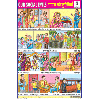 OUR SOCIAL EVILS CHART SIZE 12X18 (INCHS) 300GSM ARTCARD - Indian Book Depot (Map House)