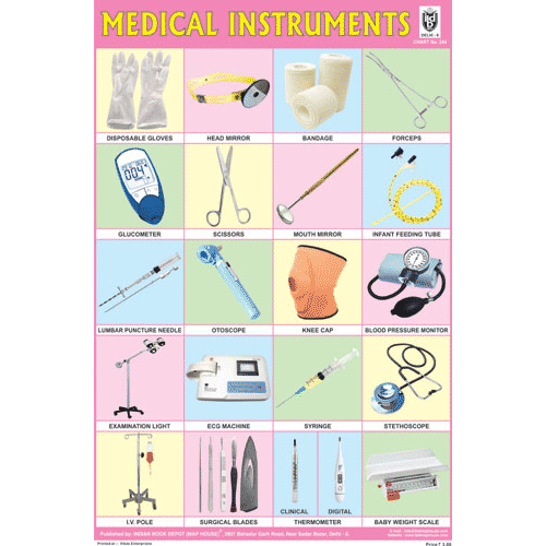 MEDICAL INSTRUMENTS CHART SIZE 12X18 (INCHS) 300GSM ARTCARD - Indian Book Depot (Map House)