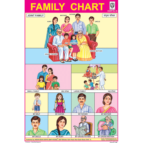FAMILY CHART SIZE 12X18 (INCHS) 300GSM ARTCARD - Indian Book Depot (Map House)