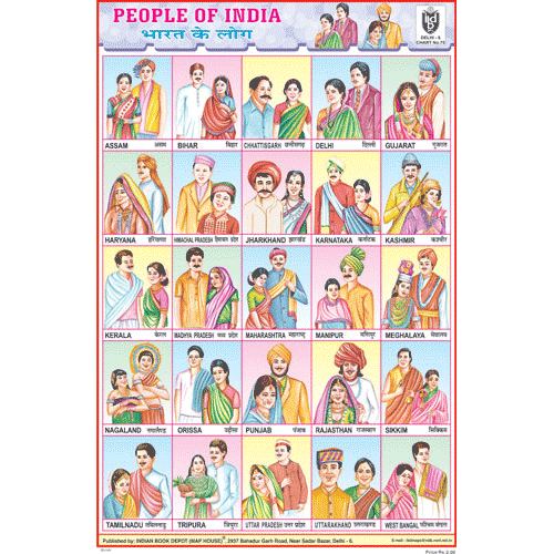 PEOPLE OF INDIA & THEIR DRESSES CHART SIZE 12X18 (INCHS) 300GSM ARTCAR PEOPLE OF INDIA & THEIR DRESSES CHART SIZE 12X18 (INCHS) 300GSM ARTCAR