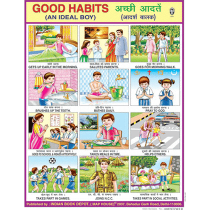 GOOD HABITS (AN IDEAL BOY) CHART SIZE 45 X 57 CMS - Indian Book Depot (Map House)