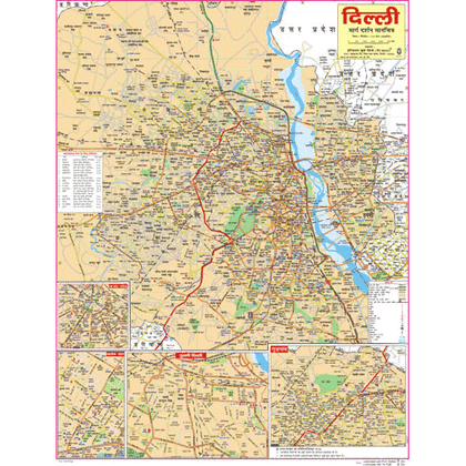CITY MAP OF DELHI (HINDI) SIZE 45 X 57 CMS - Indian Book Depot (Map House)