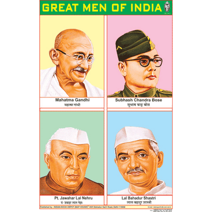 GREATMEN OF INDIA CHART SIZE 50 X 75 CMS - Indian Book Depot (Map House)