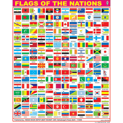 FLAGS OF THE NATIONS CHART SIZE 55 X 70 CMS - Indian Book Depot (Map House)