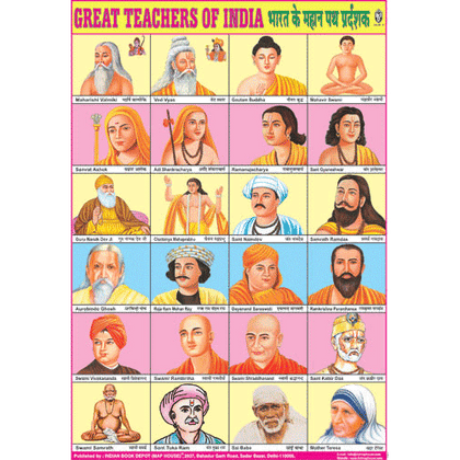 GREAT TEACHERS OF INDIA CHART SIZE 70 X 100 CMS - Indian Book Depot (Map House)