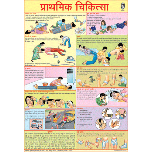 FIRST AID (HINDI) CHART SIZE 70 X 100 CMS - Indian Book Depot (Map House)
