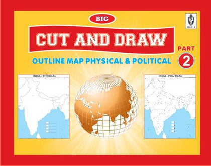 Cut and Draw outline map practice book BIG size (contains assorted 100 maps) India|world|continents|political and physical maps - Indian Book Depot (Map House)