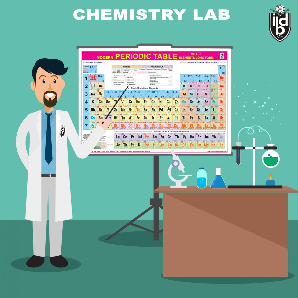 Periodic Table Chart | Modern Periodic Table Of Elements | Indian Book ...