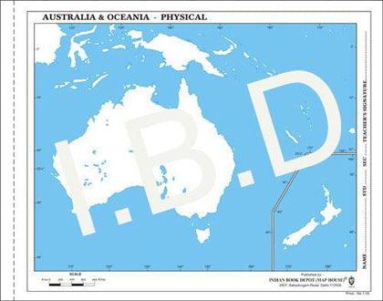 Big size | Practice Map of Australia Physical |Pack of 100 Maps| Outline Maps - Indian Book Depot (Map House)
