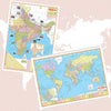 India and World Map Combo Size 70 X 100 CMS (Laminated)