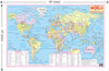 World political map, 12x18 inch laminated