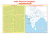 Combo pack of India and world Laminated maps 12 x 18 inchs