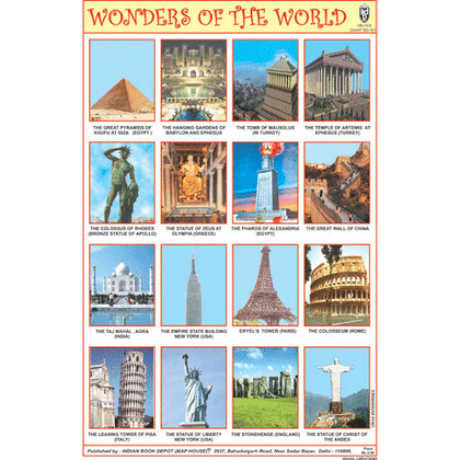 WONDERS OF THE WORLD CHART SIZE 12X18 (INCHS) 300GSM ARTCARD