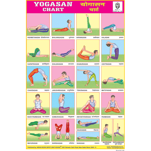 YOGASAN CHART-SIZE 12X18 (INCHS) 300GSM