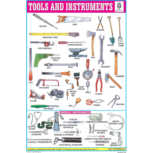 Simple Tools Chart TOOLS & INSTRUMENTS SIZE 24 X 36 CMS CHART NO. 104