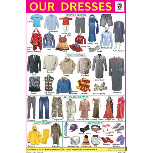 OUR DRESSES CHART SIZE 12X18 (INCHS) 300GSM ARTCARD - Indian Book Depot (Map House)