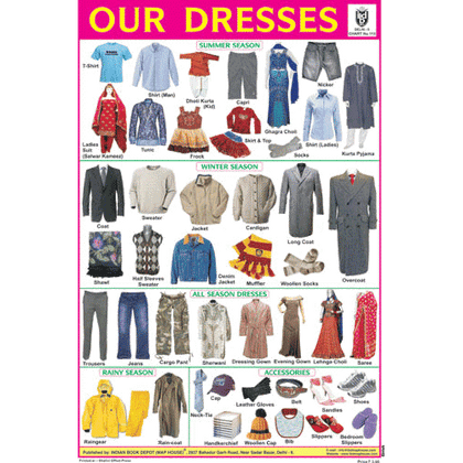 OUR DRESSES CHART SIZE 12X18 (INCHS) 300GSM ARTCARD - Indian Book Depot (Map House)