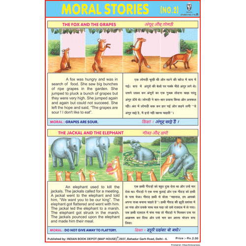 MORAL STORIES CHART NO.2 B CHART SIZE 12X18 (INCHS) 300GSM ARTCARD - Indian Book Depot (Map House)