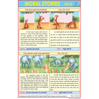 MORAL STORIES CHART NO.2 B SIZE 24 X 36 CMS CHART NO. 116 B - Indian Book Depot (Map House)