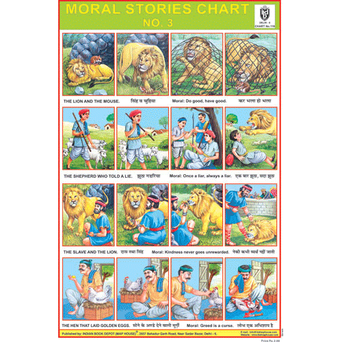 MORAL STORIES CHART NO. 3 SIZE 24 X 36 CMS CHART NO. 118 - Indian Book Depot (Map House)