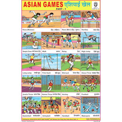 ASIAN GAMES PART I CHART SIZE 12X18 (INCHS) 300GSM ARTCARD - Indian Book Depot (Map House)