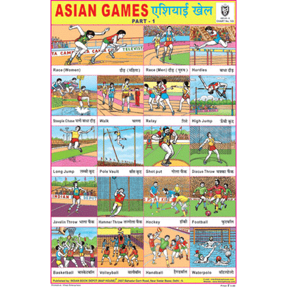 ASIAN GAMES PART I CHART SIZE 12X18 (INCHS) 300GSM ARTCARD - Indian Book Depot (Map House)