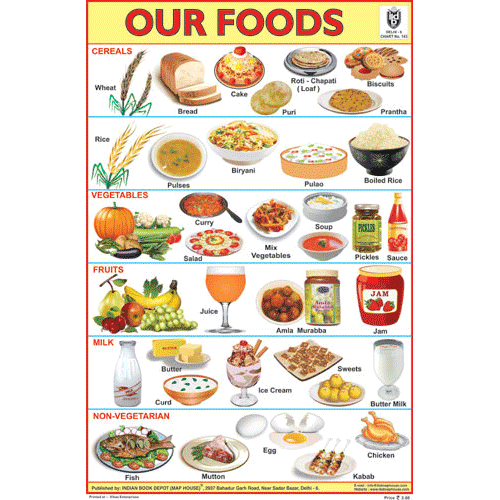 OUR FOODS SIZE 24 X 36 CMS CHART NO. 143 - Indian Book Depot (Map House)