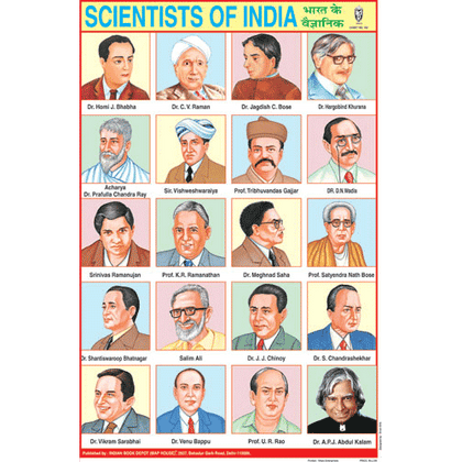 SCIENTISTS OF INDIA CHART SIZE 12X18 (INCHS) 300GSM ARTCARD