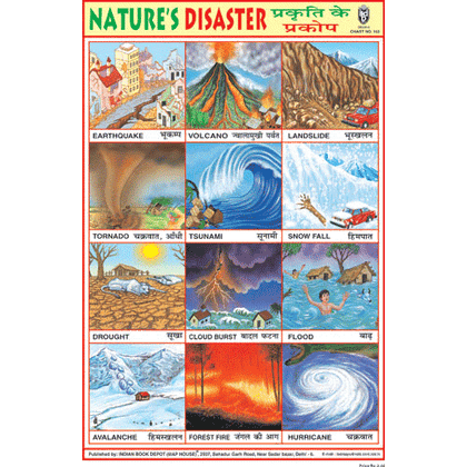 NATURE'S DISASTER (TSUNAMI) CHART SIZE 12X18 (INCHS) 300GSM ARTCARD - Indian Book Depot (Map House)