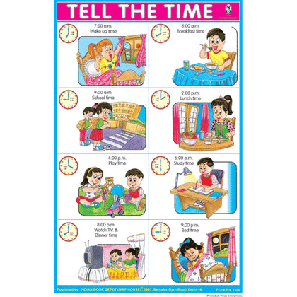 TELL THE TIME SIZE 24 X 36 CMS CHART NO. 169 - Indian Book Depot (Map House)