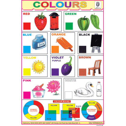 COLOURS CHART CHART SIZE 12X18 (INCHS) 300GSM ARTCARD - Indian Book Depot (Map House)