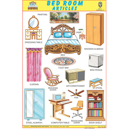 BED ROOM ARTICLES CHART SIZE 12X18 (INCHS) 300GSM ARTCARD - Indian Book Depot (Map House)