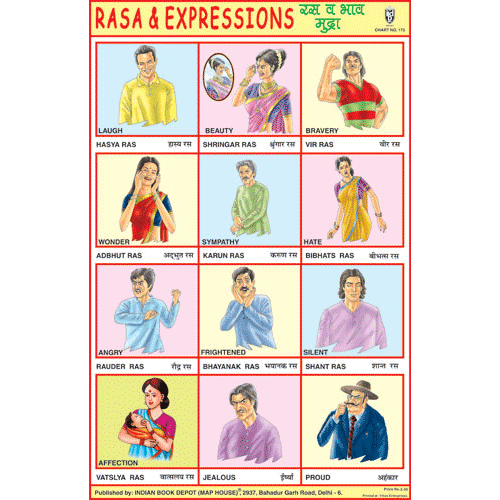 RASA & EXPRESSIONS SIZE 24 X 36 CMS CHART NO. 173 - Indian Book Depot (Map House)