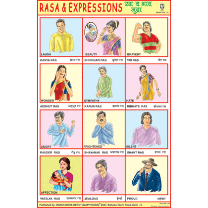 RASA & EXPRESSIONS SIZE 24 X 36 CMS CHART NO. 173 - Indian Book Depot (Map House)