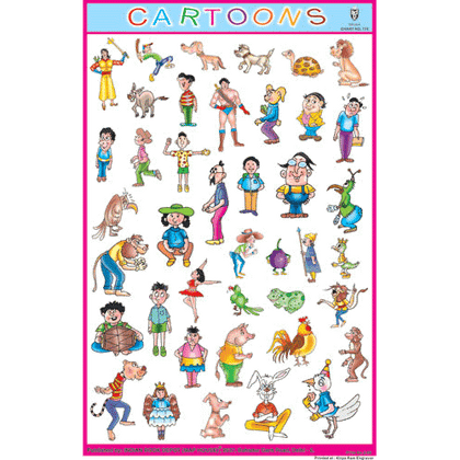 CARTOONS CHART SIZE 12X18 (INCHS) 300GSM ARTCARD - Indian Book Depot (Map House)