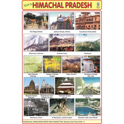HIMACHAL PRADESH CHART SIZE 12X18 (INCHS) 300GSM ARTCARD - Indian Book Depot (Map House)