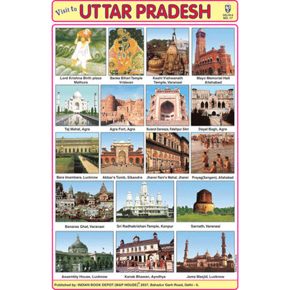 UTTAR PRADESH CHART SIZE 12X18 (INCHS) 300GSM ARTCARD