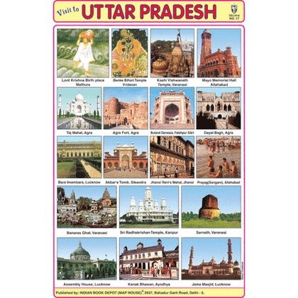 UTTAR PRADESH SIZE 24 X 36 CMS CHART NO. 193 - Indian Book Depot (Map House)