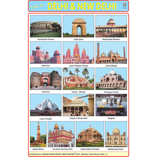 DELHI & NEW DELHI SIZE 24 X 36 CMS CHART NO. 200 - Indian Book Depot (Map House)