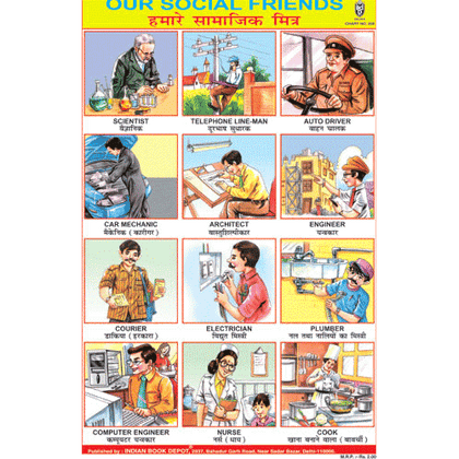 OUR SOCIAL FRIENDS CHART SIZE 12X18 (INCHS) 300GSM ARTCARD - Indian Book Depot (Map House)