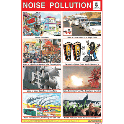 NOISE POLLUTION CHART SIZE 12X18 (INCHS) 300GSM ARTCARD - Indian Book Depot (Map House)