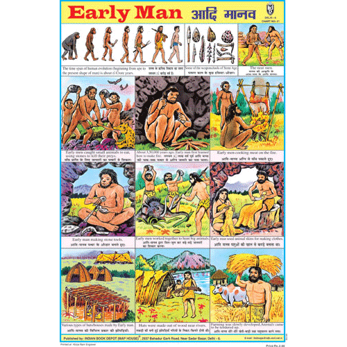 EARLY MAN CHART SIZE 12X18 (INCHS) 300GSM ARTCARD - Indian Book Depot (Map House)