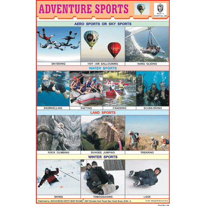 ADVENTURE SPORTS CHART SIZE 12X18 (INCHS) 300GSM ARTCARD - Indian Book Depot (Map House)