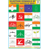 ELECTION SYMBOLS OF NATIONAL PARTIES CHART SIZE 12X18 (INCHS) 300GSM ARTCARD - Indian Book Depot (Map House)