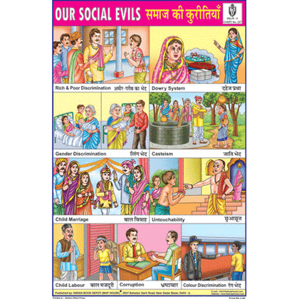 OUR SOCIAL EVILS SIZE 24 X 36 CMS CHART NO. 227 - Indian Book Depot (Map House)