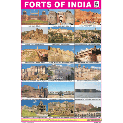 FORTS OF INDIA SIZE 24 X 36 CMS CHART NO. 235 - Indian Book Depot (Map House)