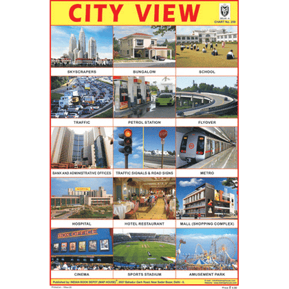 CITY VIEW CHART SIZE 12X18 (INCHS) 300GSM ARTCARD - Indian Book Depot (Map House)