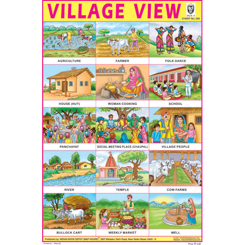 VILLAGE VIEW SIZE 24 X 36 CMS CHART NO. 260 - Indian Book Depot (Map House)