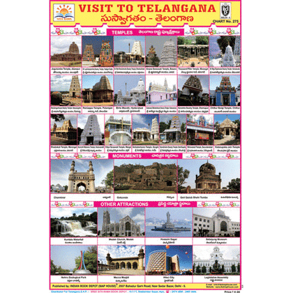 VISIT TO TELANGANA SIZE 24 X 36 CMS CHART NO. 275 - Indian Book Depot (Map House)